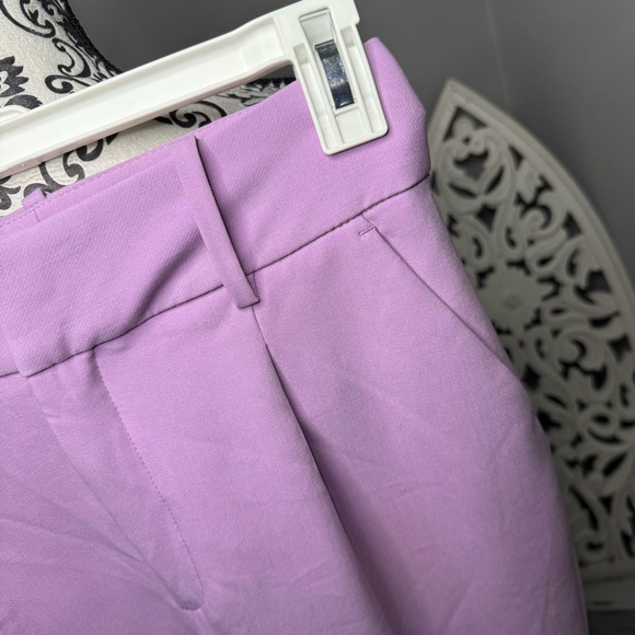 Zara High Waisted Straight Leg Trouser Pant Size Small Lilac Chic Preppy - Picture 6 of 11